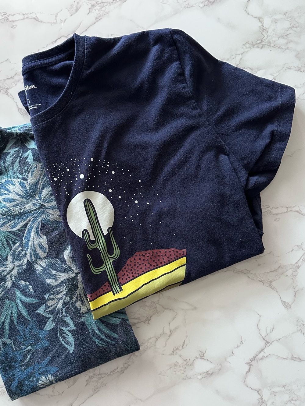 Goodfellow & Co · (Size L) Bundle of Tees: Navy Cactus Graphic & Tropical Print